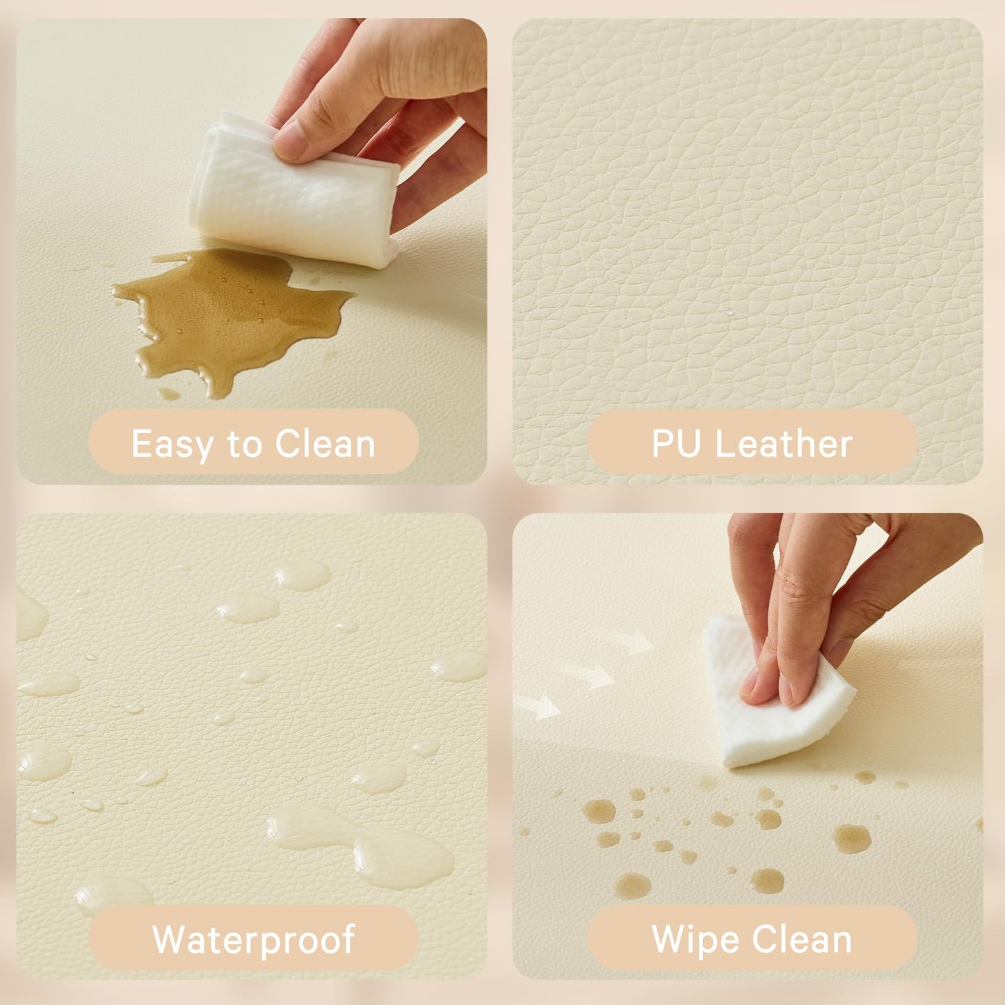 ILPEOD Waterproof Baby Play Mat for Floor Memory Foam 59 * 79 Cushion Playpen Playmat Tummy Time Crawling Mat Nursery Rug Thick Pad Create Soft & Safe Area for Infants,Toddler,Kids,Beige