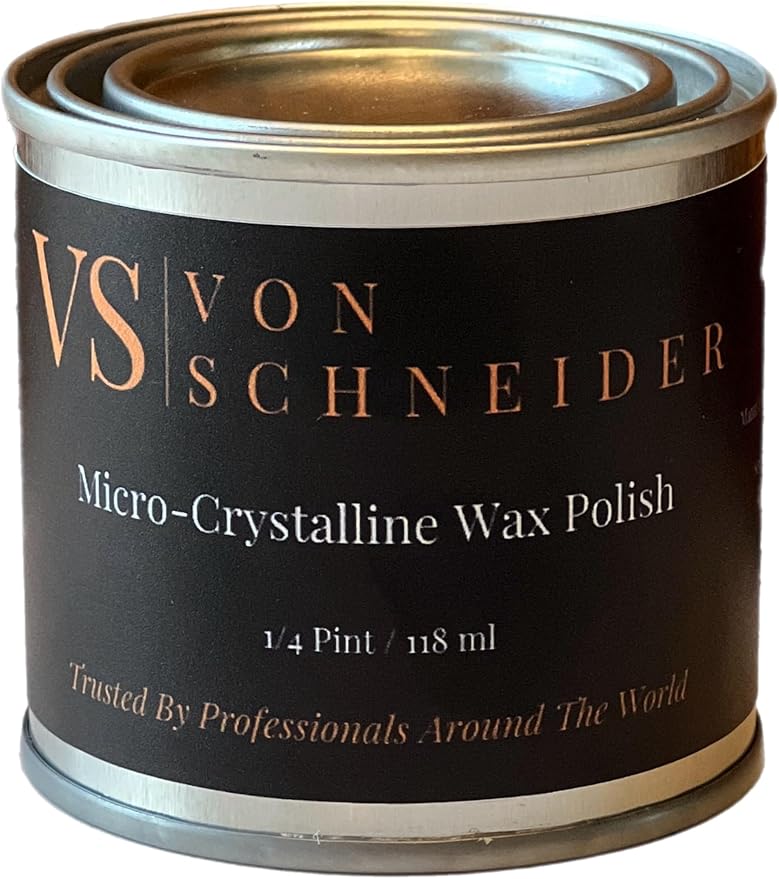Von Schneider Micro-Crystalline Wax Polish, 118ml – Multi-Surface Protective Wax for Wood, Metal, Stone & Leather – Polishes, Preserves & Protects - pH Neutral, Easy to Apply, Made in the USA