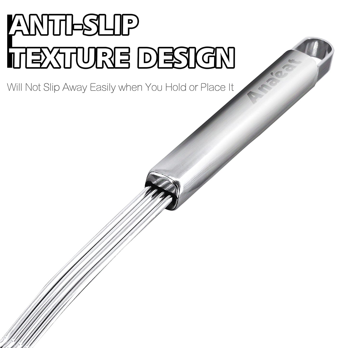 Anaeat Stainless Steel Spider Strainer Skimmer - Solid Kitchen Strainer Ladle with Long Handle for Cooking and Frying, Reinforced Double Coil Slotted Spoons for Pasta, Noodle, Spaghetti (7 Inch)