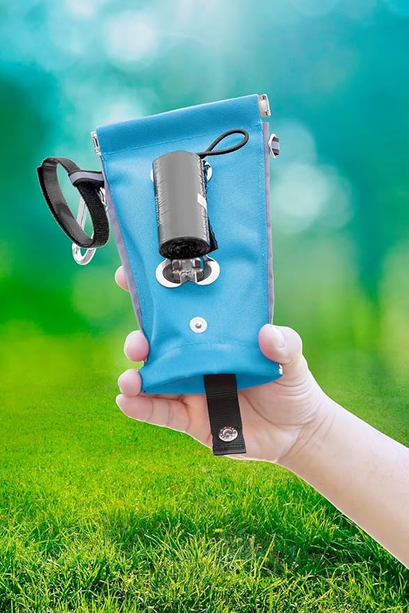 Poop Bag Holders for Leashes with Dog Poop Bags Rolls Biodegradable - Puppy Essentials & Litter Supplies - Durable Dispenser & Leak-Proof Pet Bags, Walking Parks Doggy Accessories Boy Girl Rose Tail