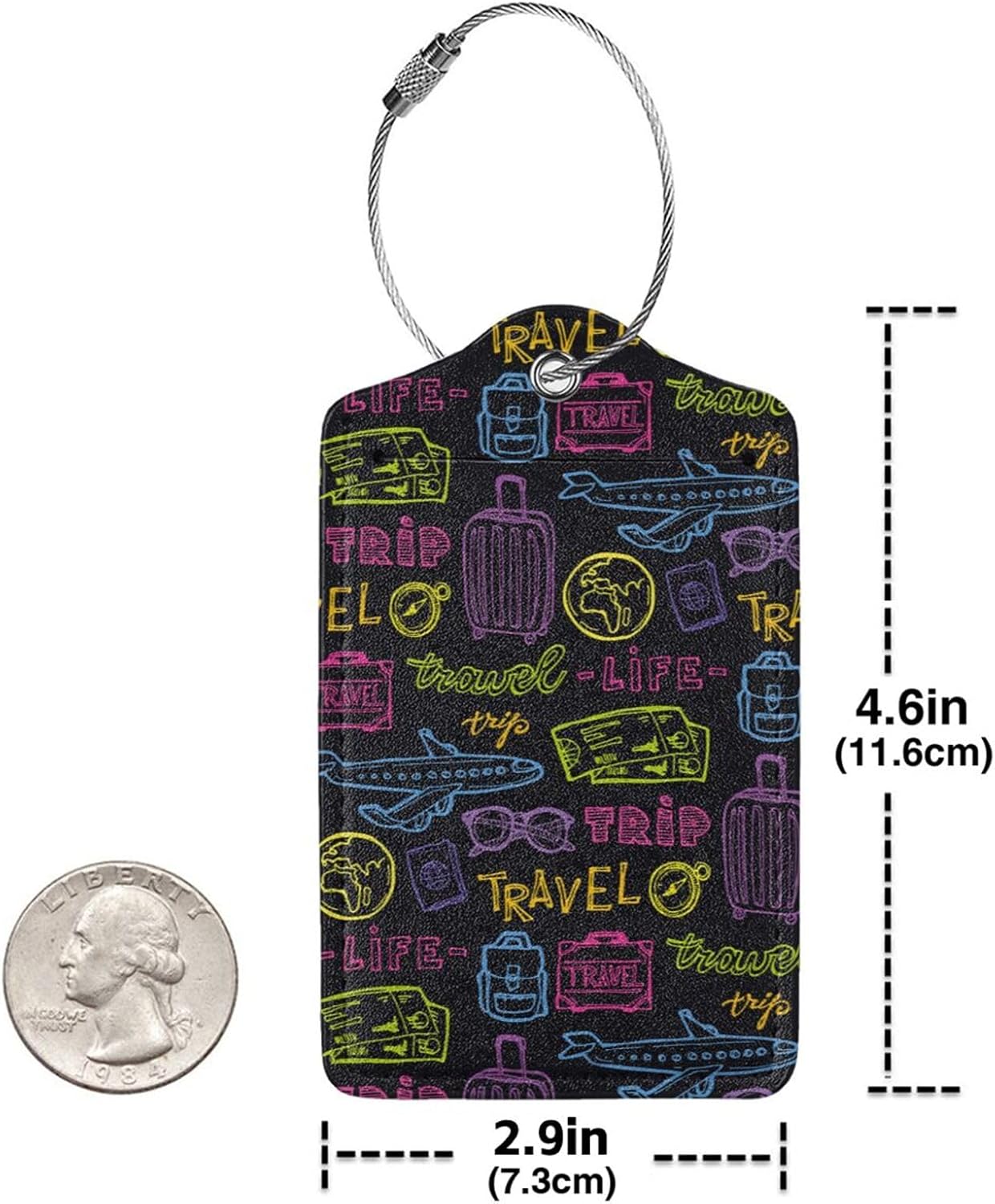 Trip Colored Graffiti Travel-Life Style Luggage Cover Washable Suitcase Protector, Luggage Tag Travel Birthday Gifts For Men Women(M 22-25 Inch Luggage)