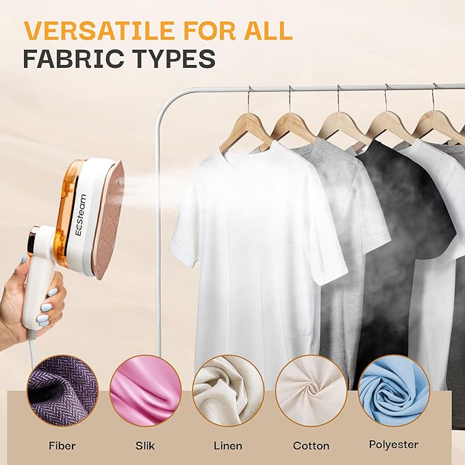 Steamer for Clothes & Iron 2 in 1, Portable Clothes Steamer Handheld & Travel Steam Iron for Clothes, 1200W 20s Fast Heat-Up, Foldable Design, 180ml Tank, 23 Min Steam, 120V Wrinkle Remover
