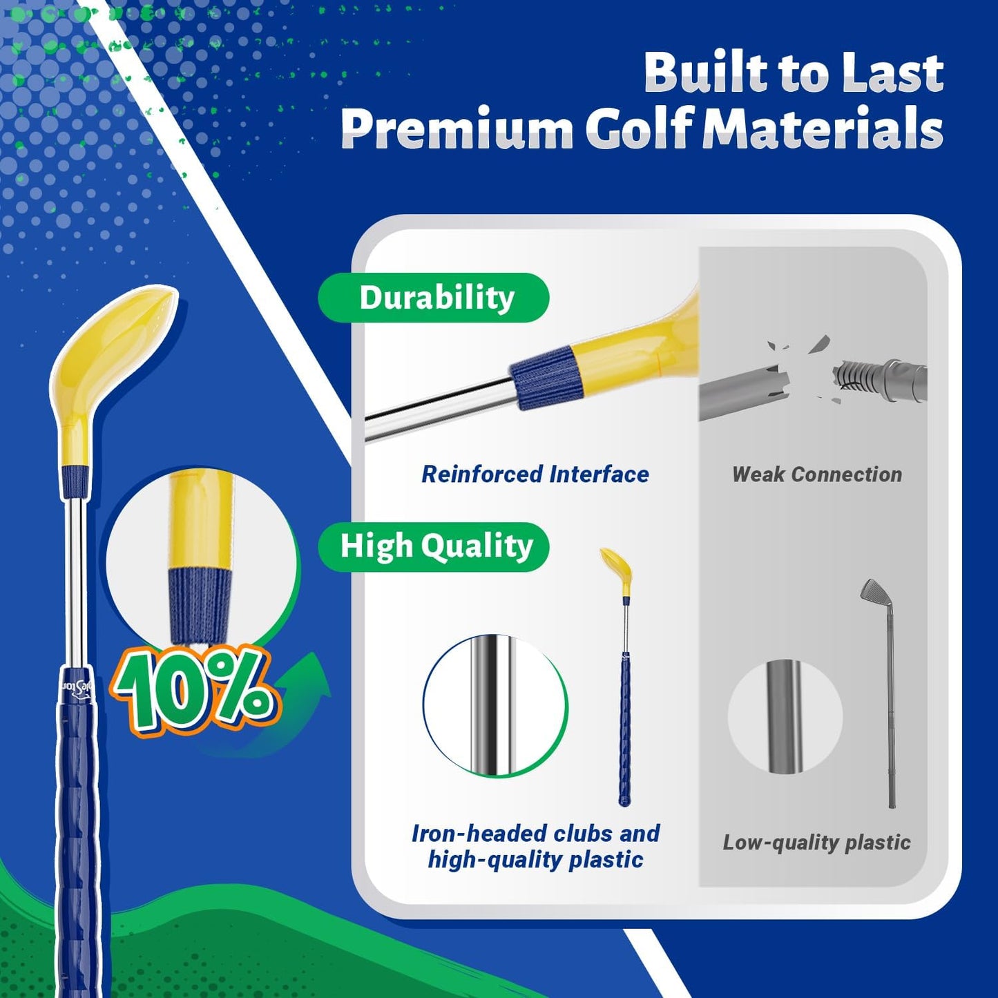 EagleStone Toddler Golf Set with Foot Pedal Launcher, Kids Golf Toy for Ages 3-8, Includes Adjustable Golf Club, 15 Balls & Golf Cart, Indoor&Outdoor Sports Gift for Boys and Girls