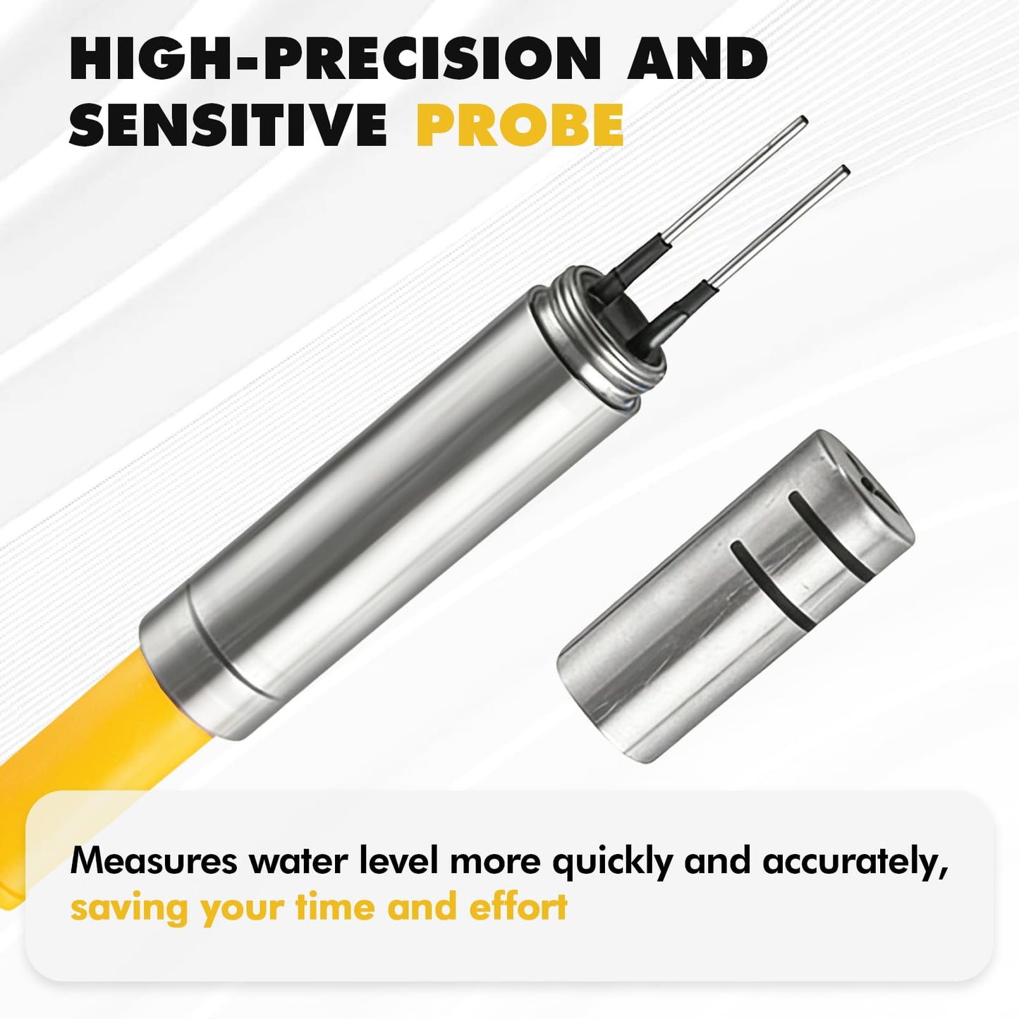 YJINGRUI Updated Water Level Meter, Water Well Measurement, Water Level Gauge with Stainless Steel Probe, 110 Decibel buzzers, Flash Indicator Light and Switch (50 m)