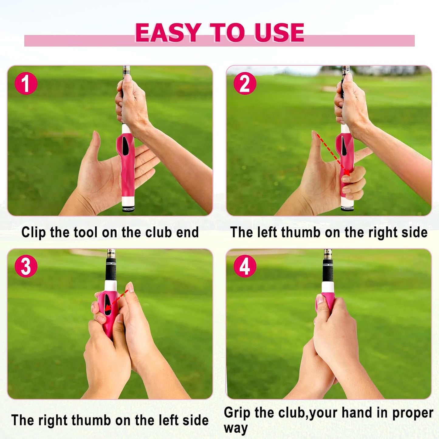 Golf Grip Trainer Right Hand for Women, for Man,for Lady, for Kids, Golf Training aids -Anti-Slip Golf Club Grips, Corrects Hand Position & Builds Muscle Memory for Clubs, Fits Most Golf Grips
