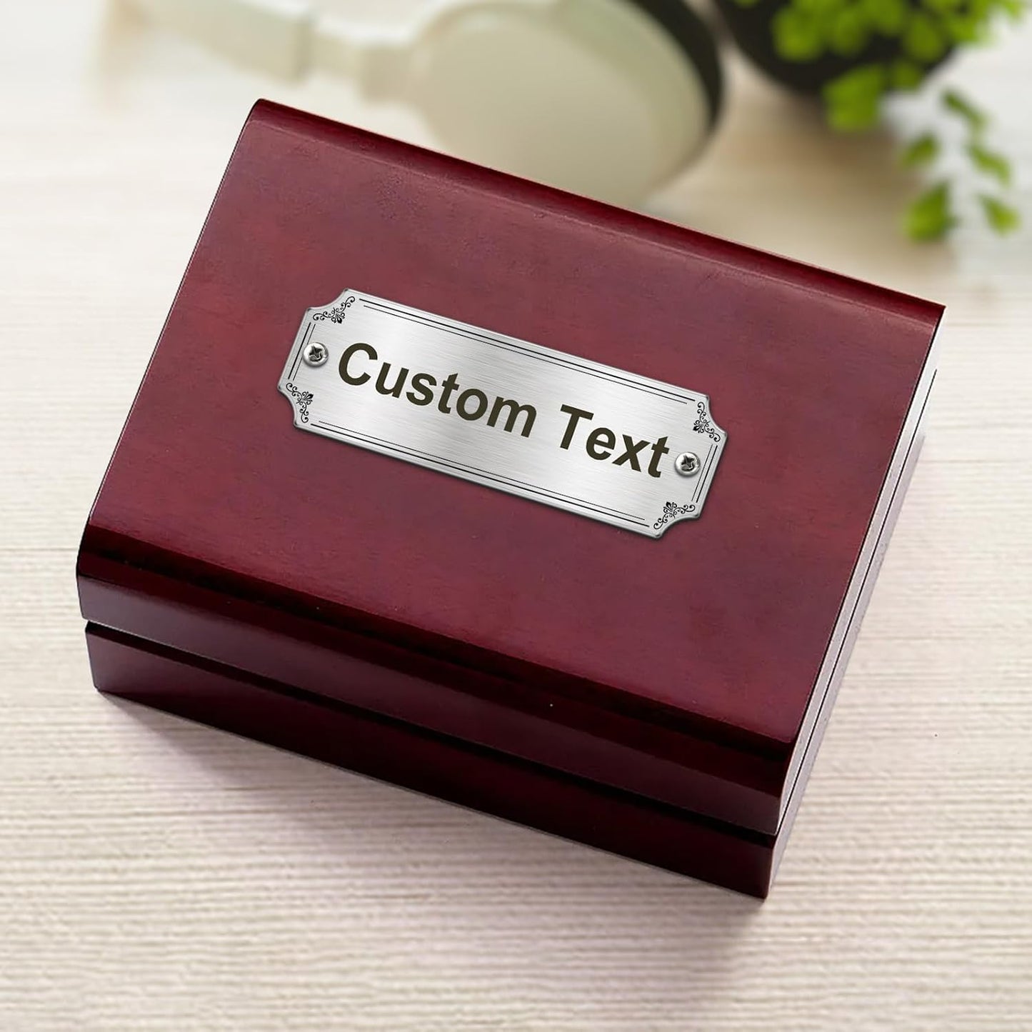 Stainless Steel Personalized Name Plate - Custom Plaque, Name Tag, Badge, Label, Sign - Metal Nameplates for Trophy, Award, Memorial, Graduation Plaque (Adhesive)