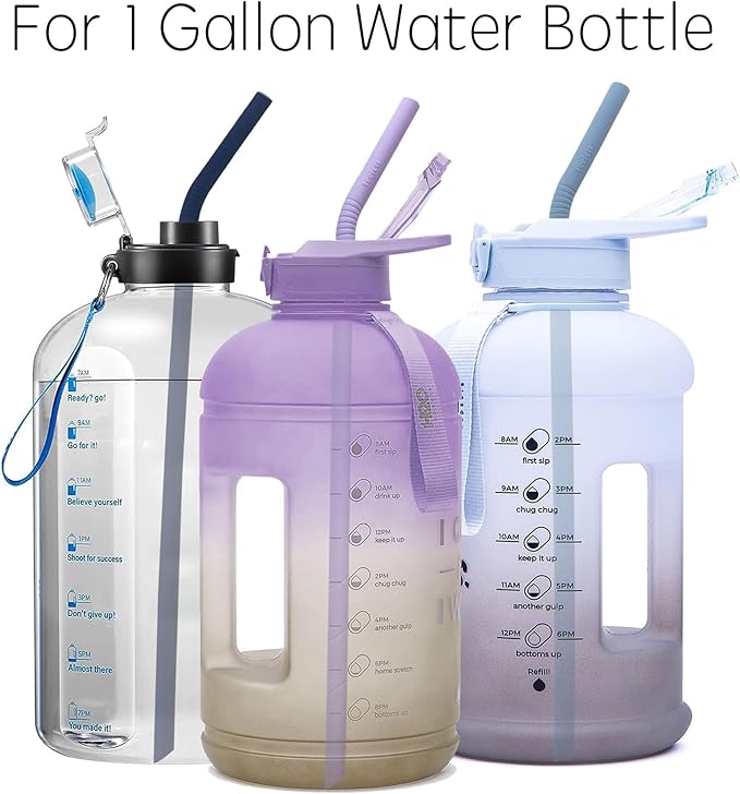 Pastel Color 14” Extra Long Silicone Replacement Straw for 40 oz Stanley Cup, Reusable Flexible Tall Giant Big Drinking Straw for Quencher Tumbler,1Gallon/64 oz Water Bottle,Hydro Jug-6 pack