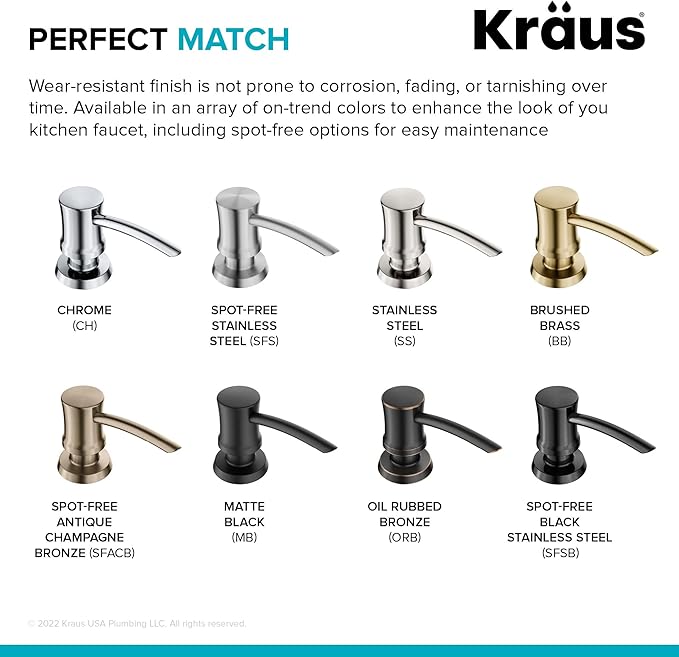 KRAUS Kitchen Soap and Lotion Dispenser in Spot Free Stainless Steel, KSD-54SFS