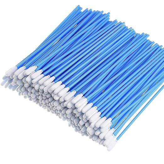 Chinco 200 Pieces Foam Swab Sponge Swab Foam Tips Sponge Stick for Ink Jet Printer Print Head Camera Optical Lens Optical Equipment (Blue,6.42 Inch)