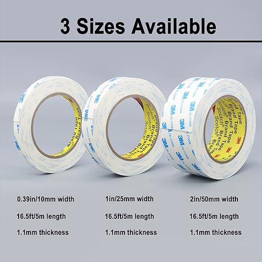 Double Sided Tape 16.5ft,Picture Hanging Strips Heavy Duty Mounting Tape Removable,Foam Tape Waterproof For Scrapbooking Poster Tape, Carpet Tape Rug Gripper,Art & Craft Tape,Adhesive Sticky Tape