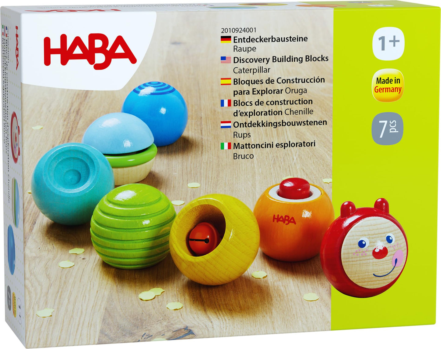 HABA Discovery Building Blocks CaterpillarHABA Discovery Building Blocks - Caterpillar: Wooden Toys for 1+ Year Olds, Sensory Toys & Learning Toys, Blocks for Toddlers 1-3, Made in Germany