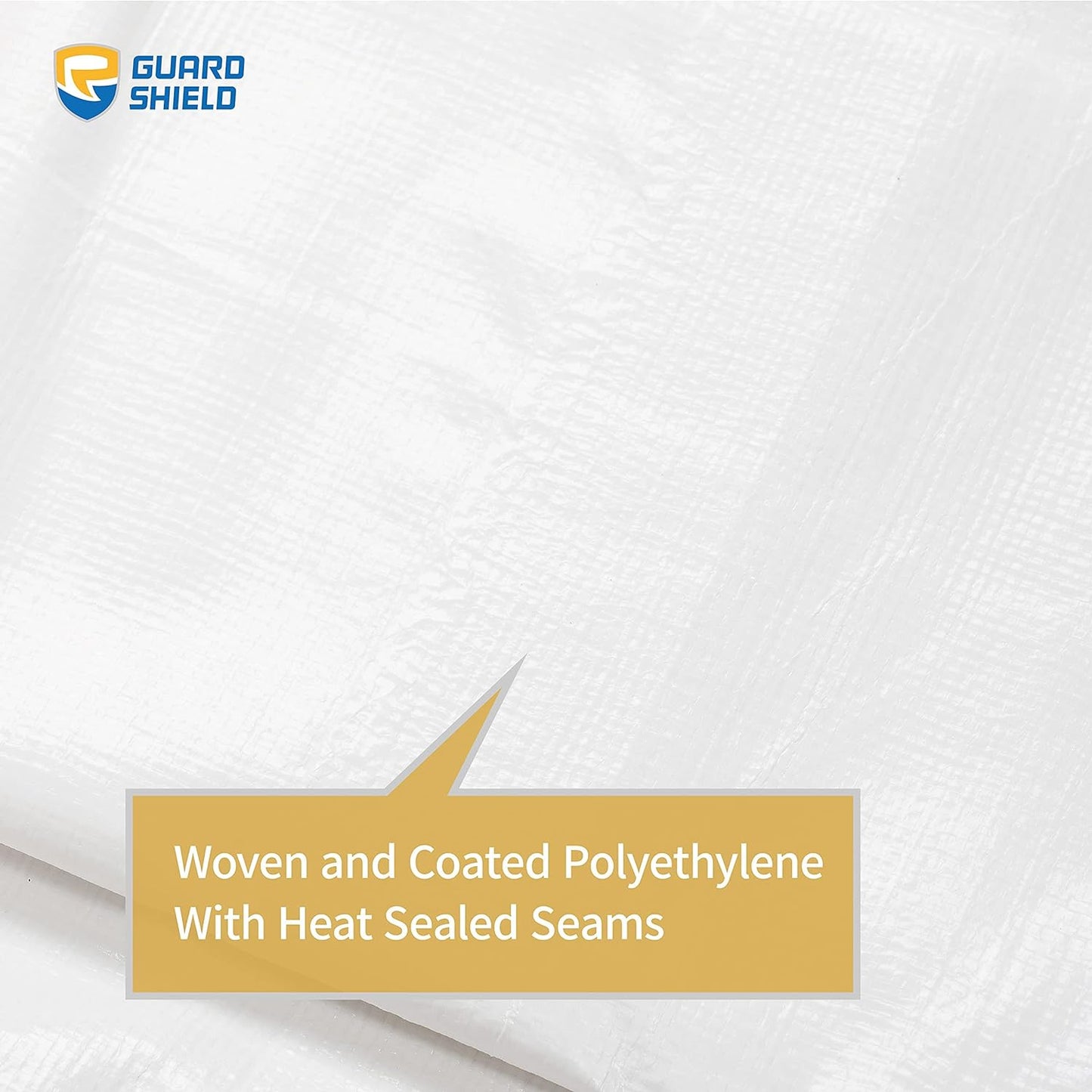 GUARD SHIELD Tarp White 12x12 Feet Multi Purpose Waterproof Poly Tarp Cover 5mil (2-Pack)