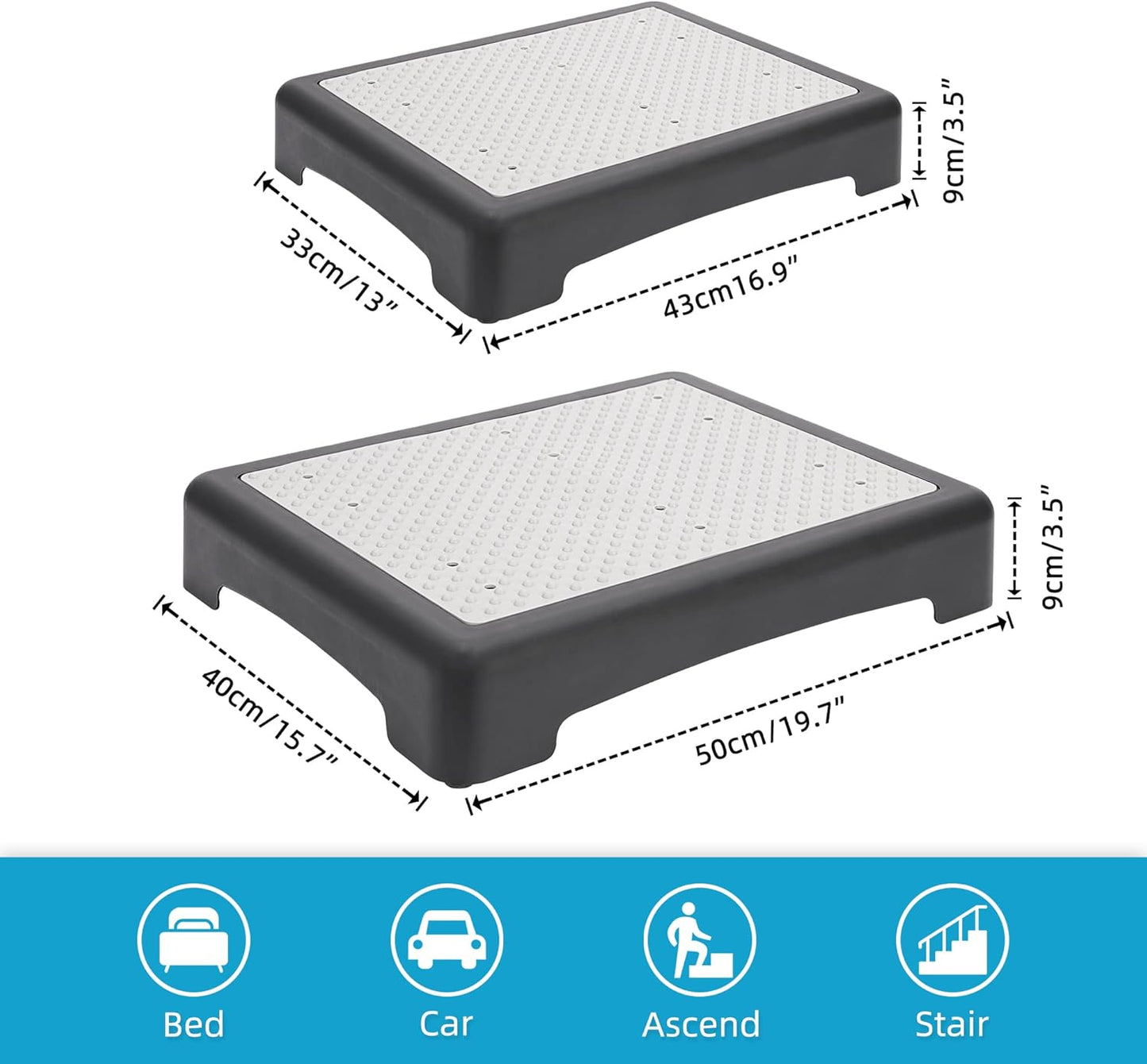 Platform Safety Step - Non-Slip Indoor and Outdoor Large Size Mobility Stool, Portable Riser, Anti-Fall Safety Platform for The Elderly, High Rise Stairs