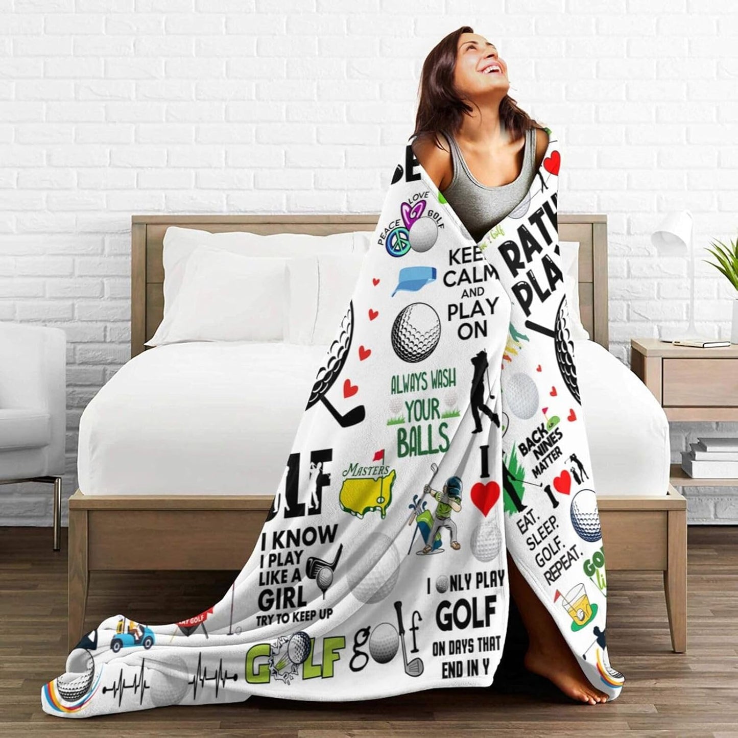 Golf Blanket Gifts Merch for Men Women Soft Flannel Golfing Theme Decor Blanket Bedding Gifts for Golf Lovers Boys Girls Men Women 60"X50"