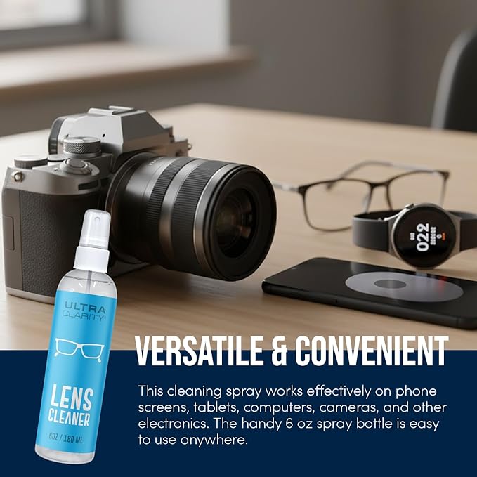 Powered by Nano Magic Eyeglass Lens Cleaning Spray 6 oz (24-Pack) | Professional Grade Formula, Silicone-Free | for Glasses, Phone, Electronic Screens, Optic Surfaces, Coated Surfaces
