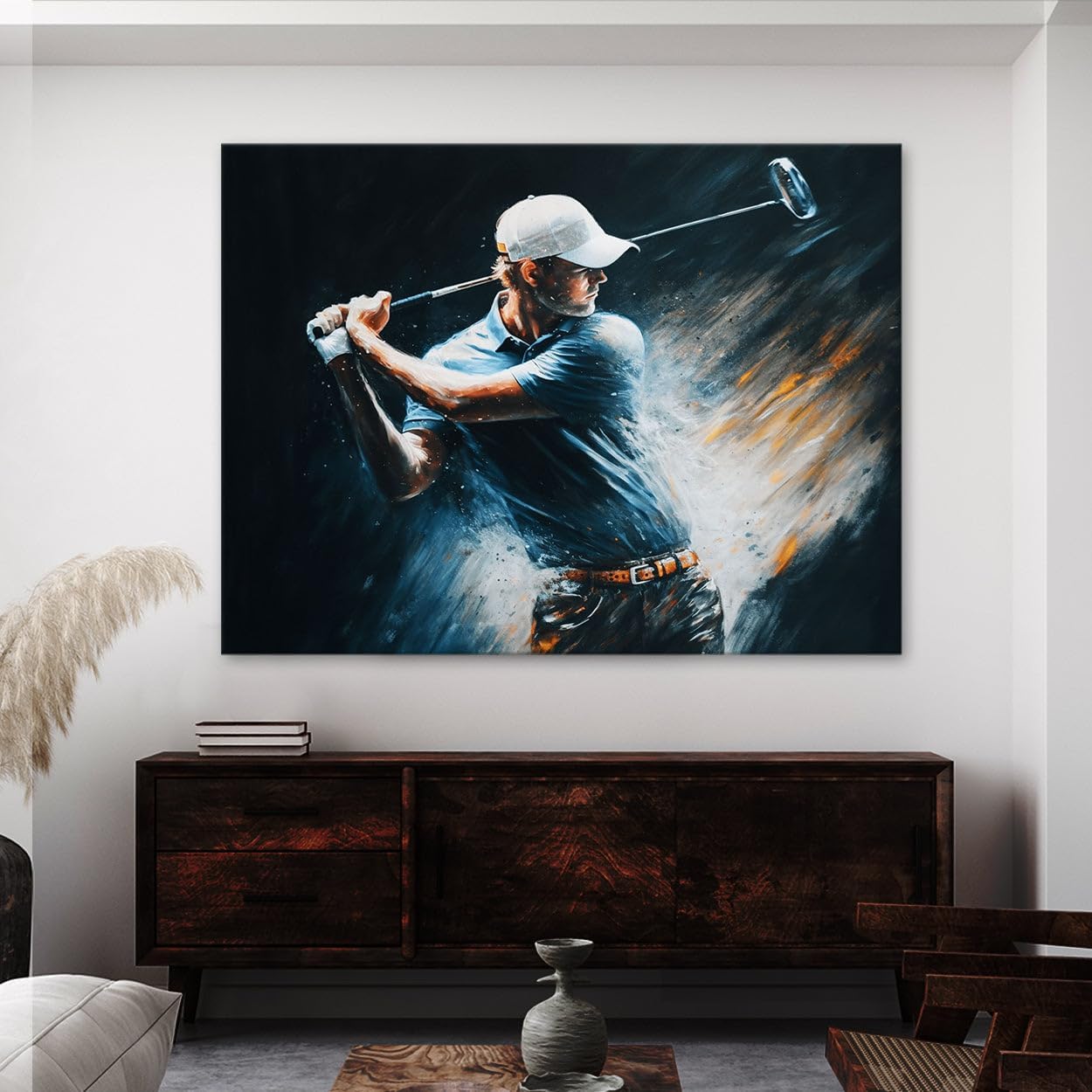 Sense Canvas Golf Golfer Motion Blur 8 Canvas Art - Home Decor Wall Art Print Poster Painting Small 16x12 / 1.5"