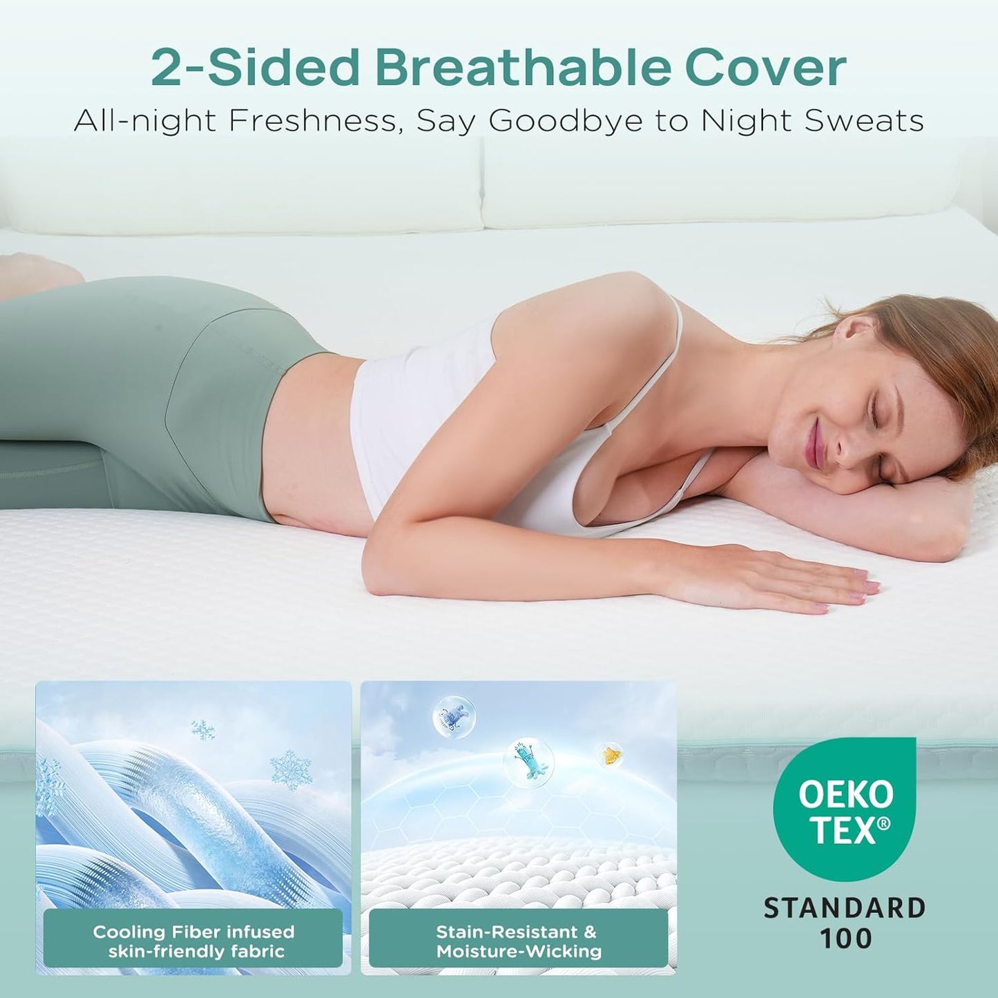 2 Inch Memory Foam Mattress Topper California King, Soft Mattress Topper for Pain Relief, Orthopedic Bed Topper with 2-Sided Breathable Cover, Ergonomic 5-Zone Design, CertiPUR-US Certified
