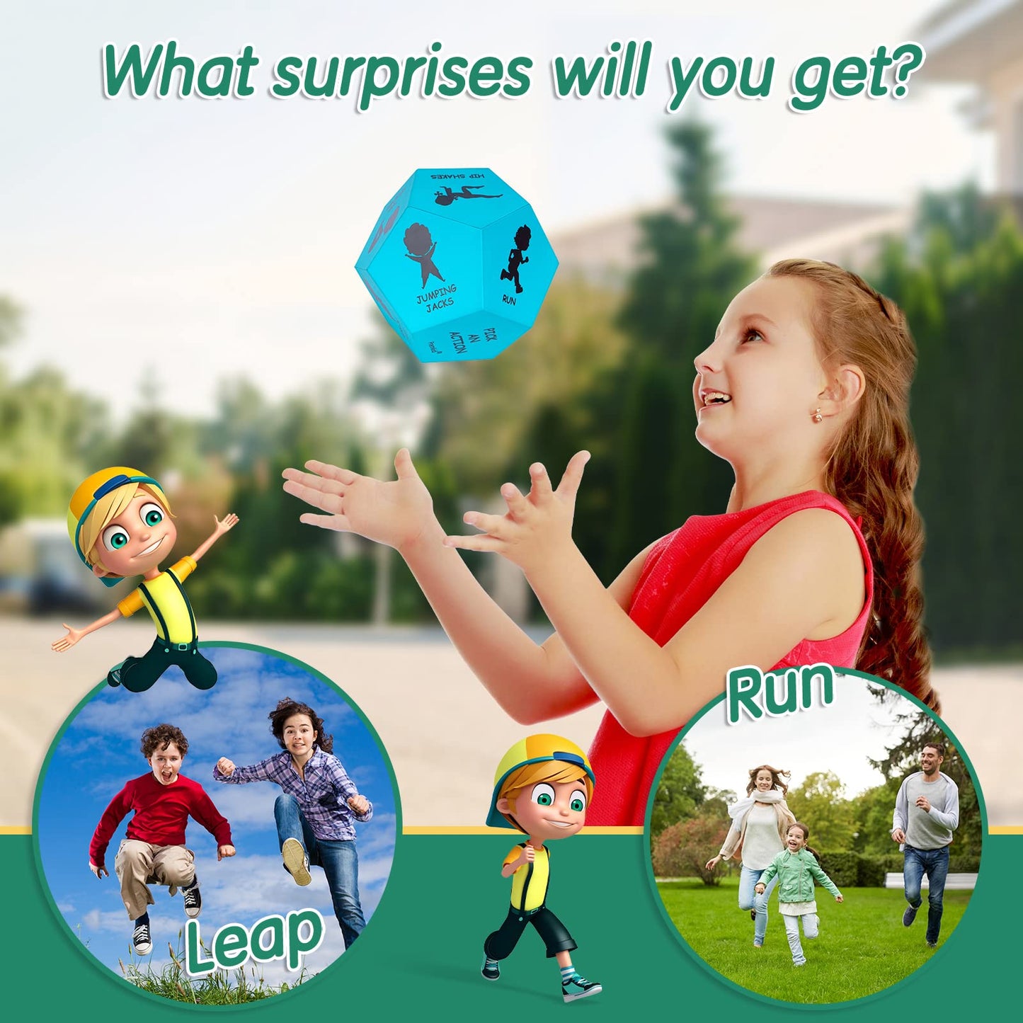 Premkid Exercise Dice for Kids,12-Sided Giant Foam Yoga Dice Games for Indoor and Outdoor Use, Kids Exercise Equipment for Classroom and Physical Education Learning and Preschool Games
