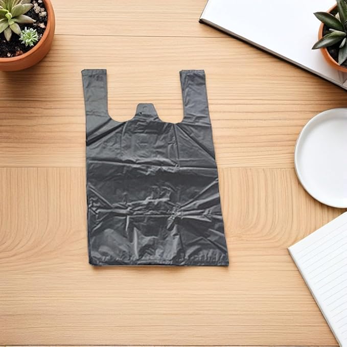 Vest Trash Bags for Car 200pcs Disposable Mini Small 18X26 Inch Black Sanitary Litter Waste Bags Personal Garbage Disposal for Vehicle Use