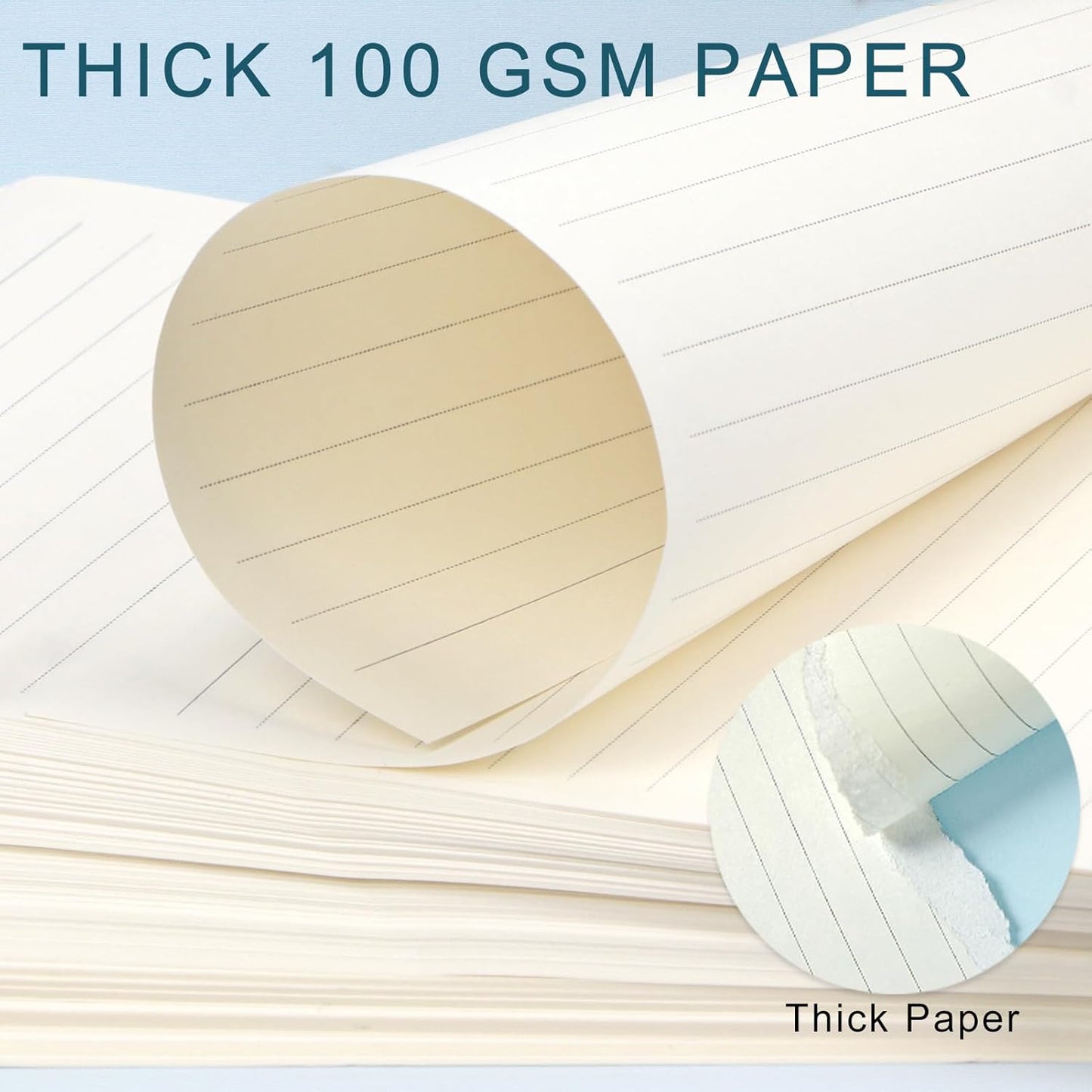 Toplive A5 Refill Paper [4 Pack], 100GSM Thick 6 Hole Lined Loose Leaf - 180 Sheets (360 Pages), Refillable Filler Inserts for 6 Ring Binder/Journal/Notebook - Ideal for Daily Writing & Note-Taking