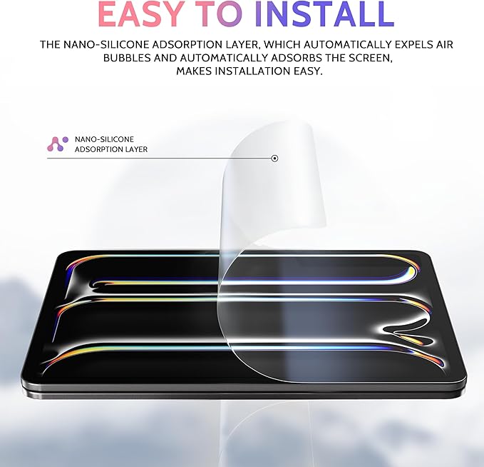 2 Pack Like Paper Screen Protector for iPad Pro 11 Inch M4/M5 [2024/2025 5/6th Gen], Matte Anti Glare PET Film/Blue Light Filter Eye Protection Cover/Drawing & Writing Feel Like on Paper