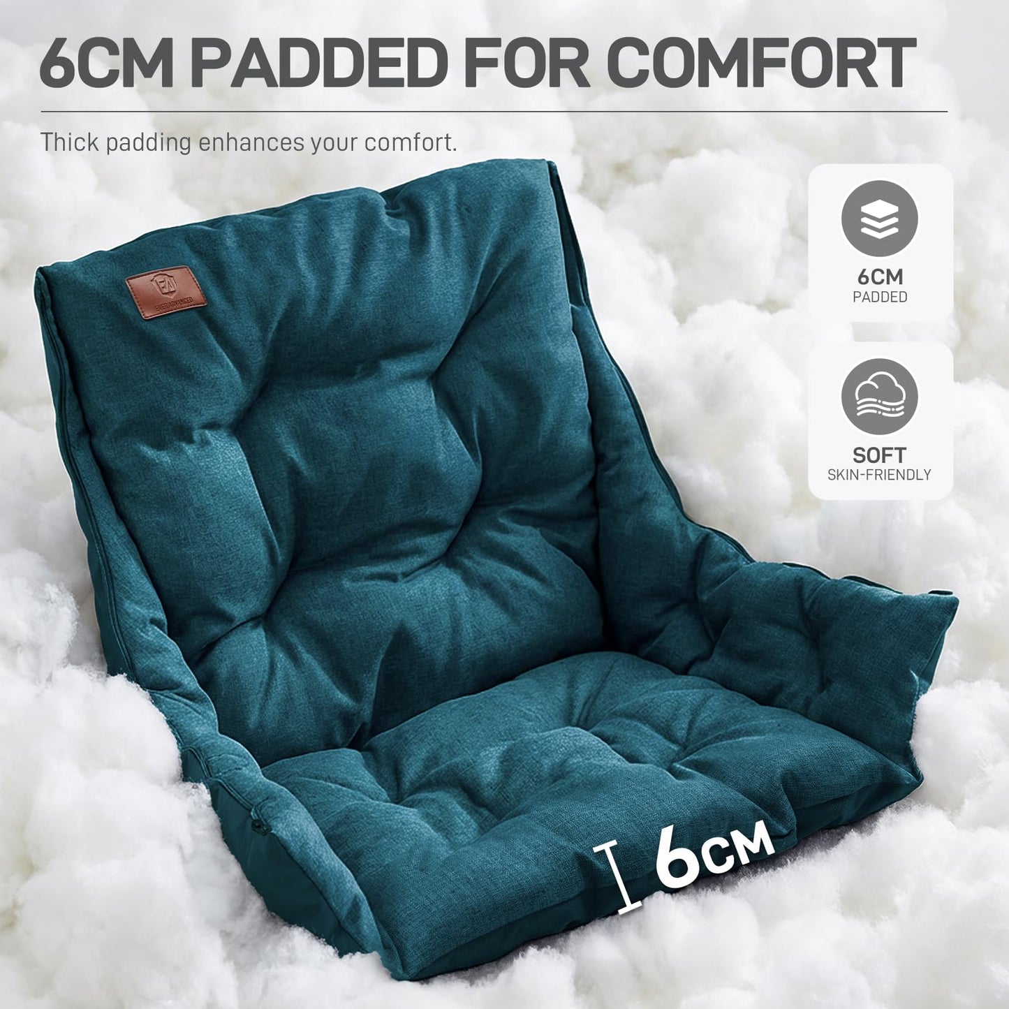 EVER ADVANCED XL Camping Chair with Detachable Cushion, Mesh Chair for Adults Foldable, Oversized Heavy Duty Folding Chair with Cooler Mesh Pocket Cupholder Outdoor Fishing, Supports 400LBS Green