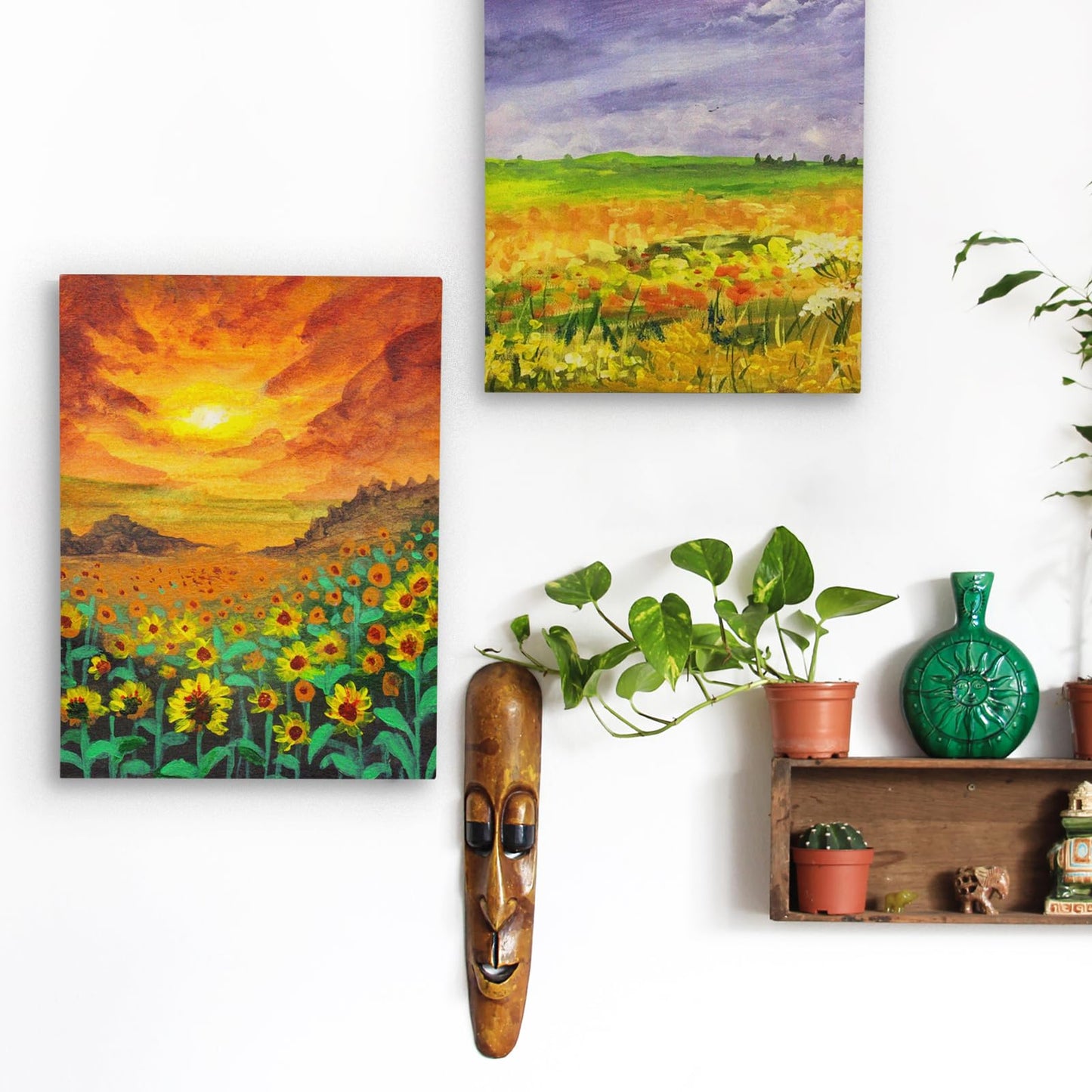 Falling in Art 2 Pack Unfinished Wooden Canvas Panels, 16x20 Gallery Birch Wood Panels Kit, 1 1/2" Deep Art Cradle Boards for Acrylic Painting, Pouring and Burning