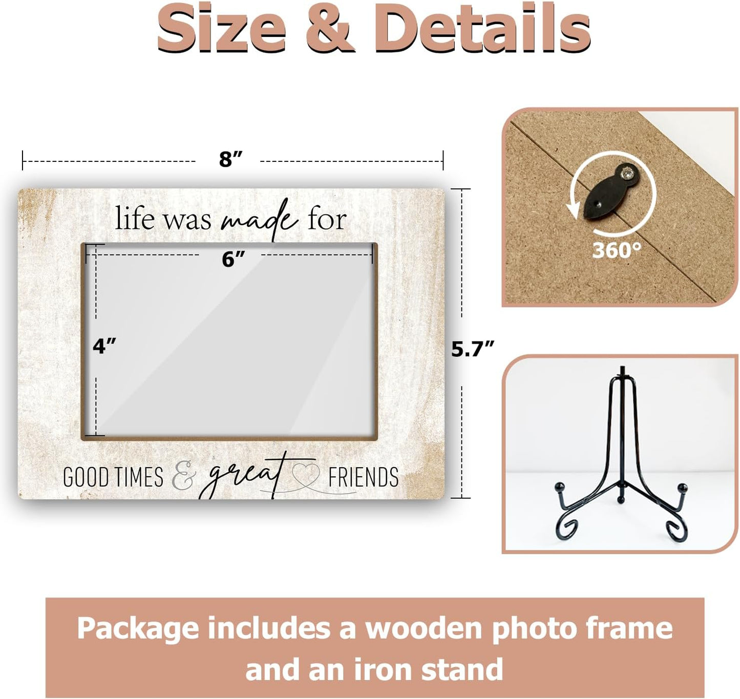 Friends Picture Frame, Friendship Picture Frame, Friendship Birthday Gifts for Friends, Friend Photo Frame 4 x 6 Photo/29