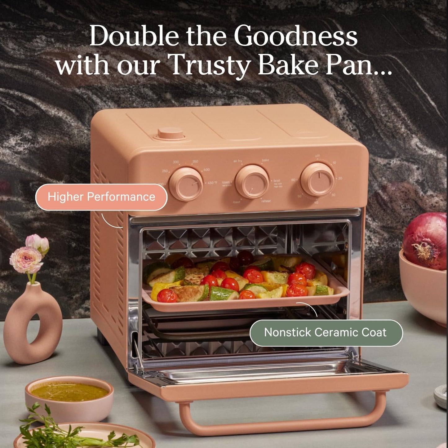Our Place Wonder Oven Essentials Kit | Extra Air Fryer Basket & Nonstick Ceramic-Coated Bake Pan | Oven Safe, Eco-Friendly | Char