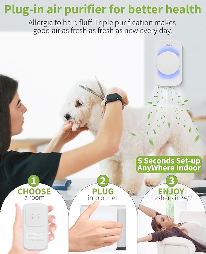 Plug In Air Purifier for Home (4 packs), Negative Ion Air purifier,Quiet Ionizers Air Freshener for home,Bathroom,Bedroom,Portable Air Purifiers for Odor,Pet smell,Mini Air ionizers