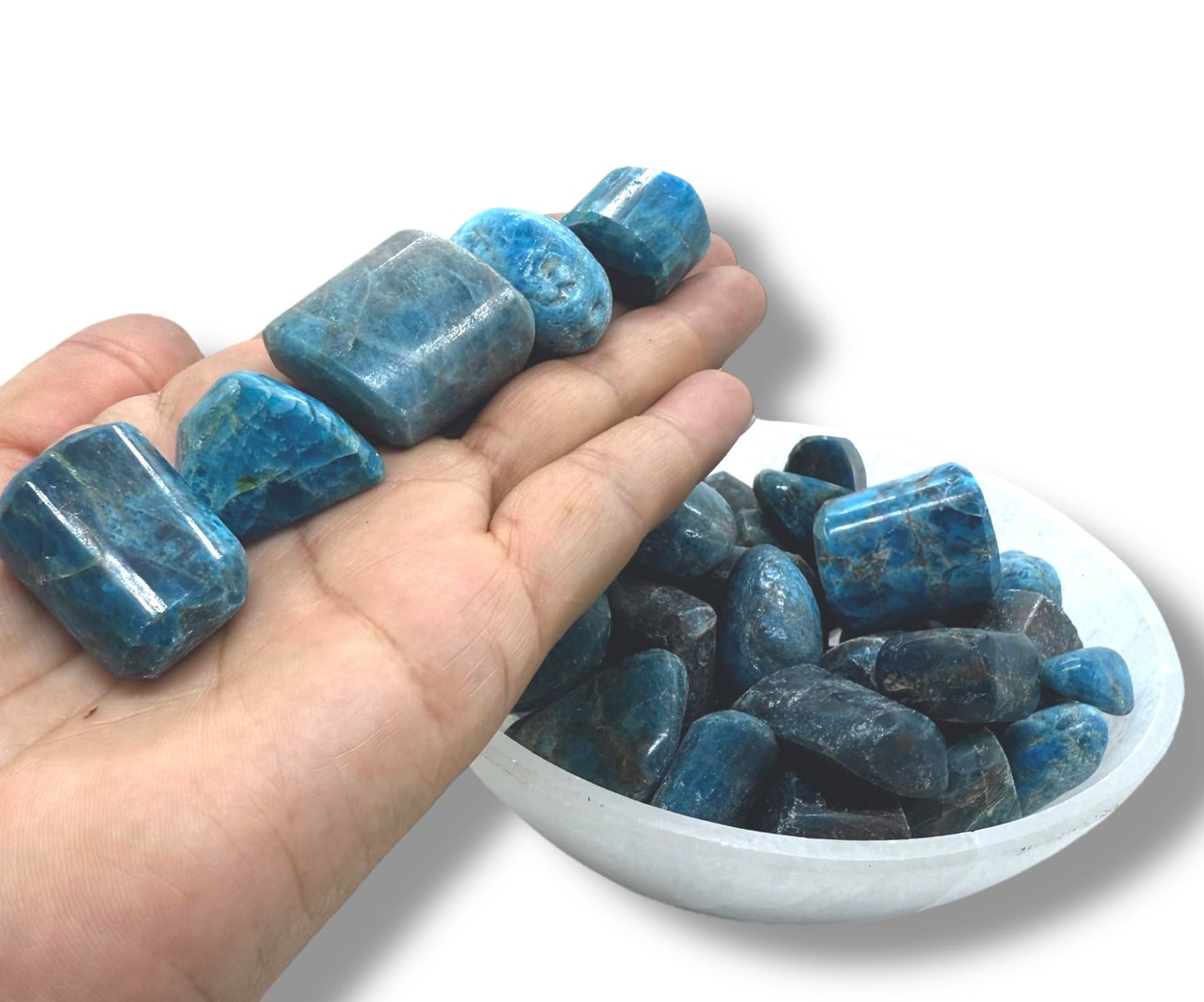 Blue Apatite Tumbled - Healing Stone - Crystal Healing 20-25mm (5)