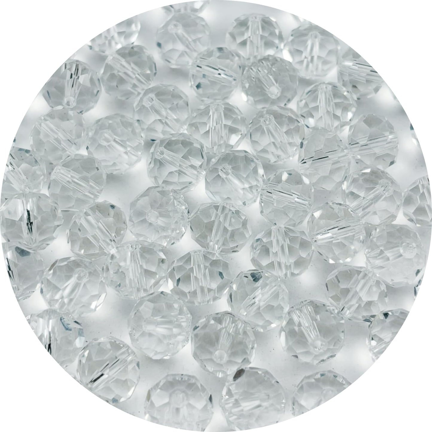 Pinhoollgo 60pcs 10mm Crystal Glass Beads Faceted Rondelle Glass Spacer Beads for Bracelets Necklace Pendants Earrings Key Chains Jewelry Making(Transparent)