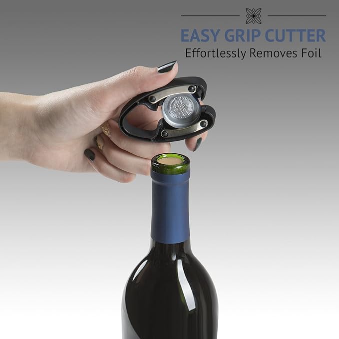 Ivation Electric Wine Gift Set – Includes Bottle Opener, Aerator, Vacuum Preserver, Stoppers, Foil Cutter & Charging Base