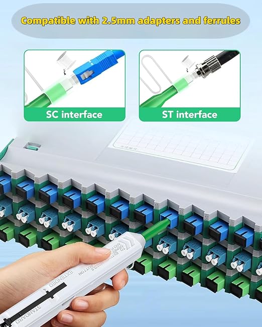 Fiber Optic Connector Cleaning Pen,10PCS Fiber Optic Cleaner Pen for 2.5mm Ferrules SC,FC,ST,SC/APC and FC/APC,800+ Clean Times