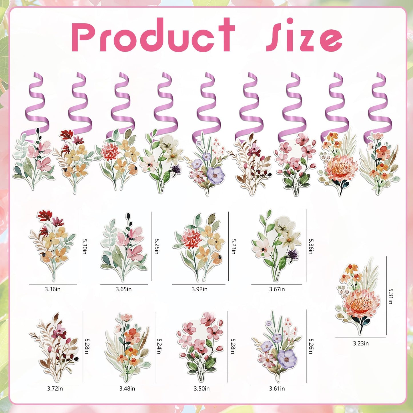 VXXOFXWM 84 Pcs Wildflower Cupcake Toppers,Flower Birthday & Baby in Bloom Baby Shower Cake Decorations for Floral Garden Fairy Party