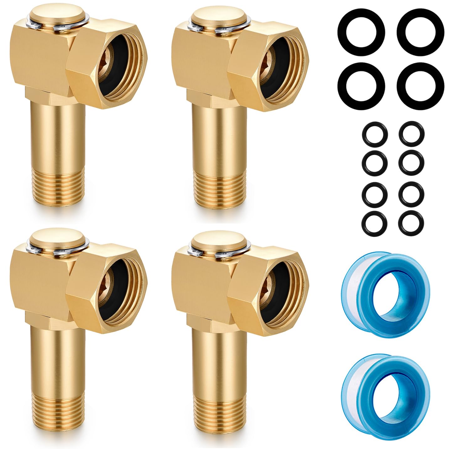 YELUN Garden Hose Reel Parts Fittings Swivel Elbow Connector Garden Hose Swivel Reel Replacement Parts (4 pieces)