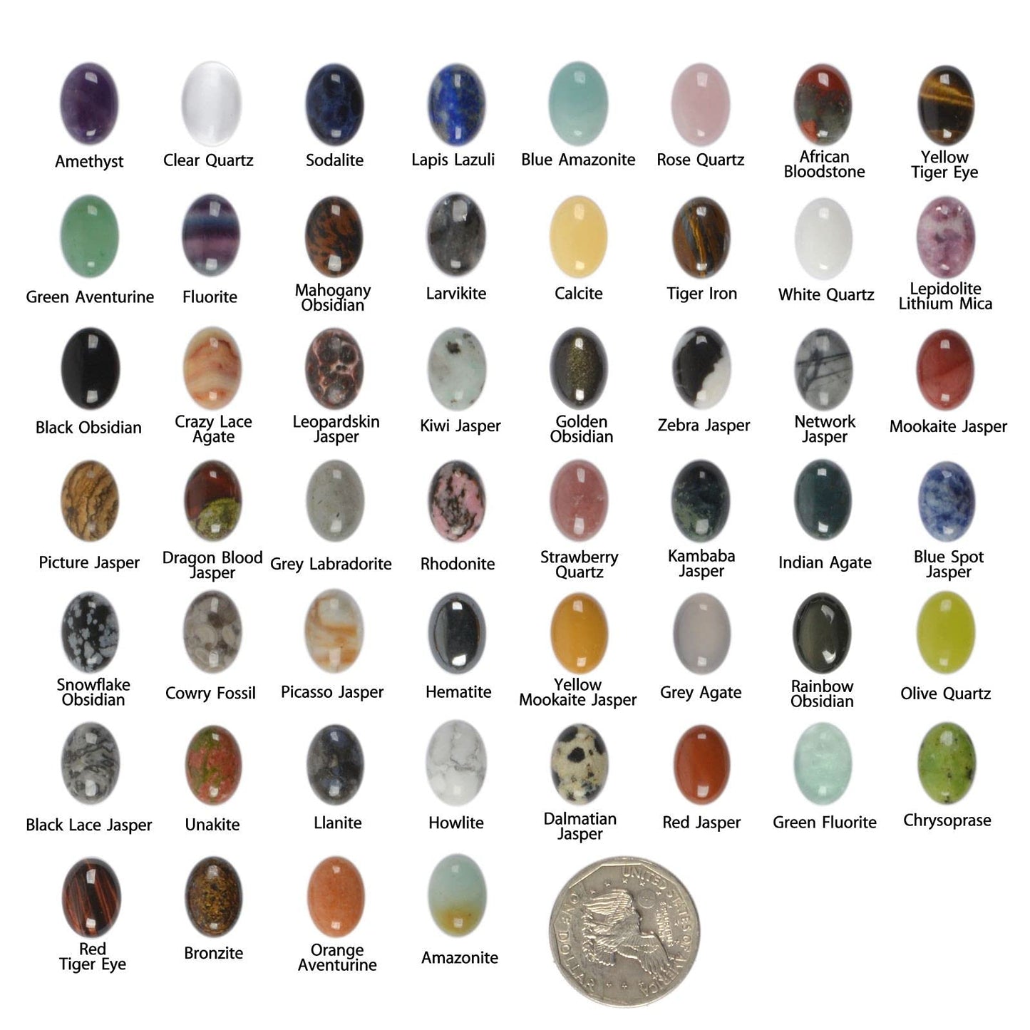 All Natural 24pcs Multi-color 14mm Gemstone Oval Cab Cabochon For Jewelry Making