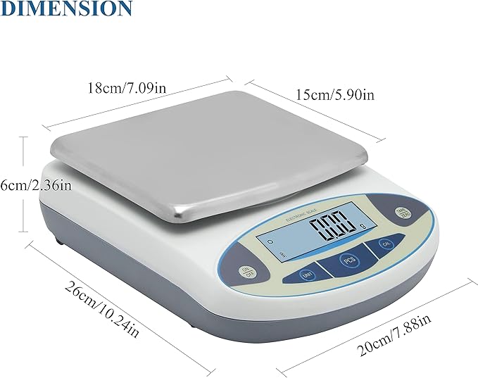 Bonvoisin Lab Scale 5000gx0.01g High Precision Electronic Analytical Balance 0.01g Accuracy Laboratory Precision Digital Scientific Scale (5000g)