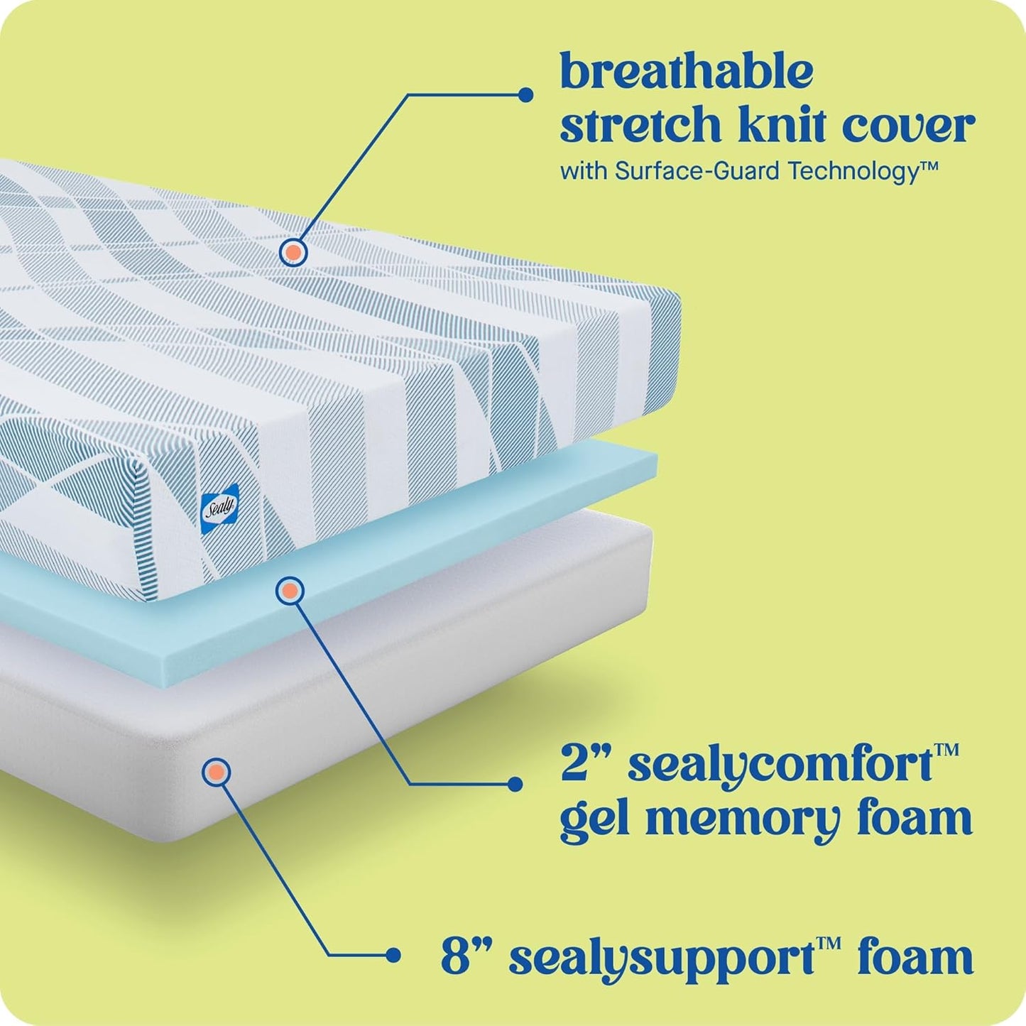 Sealy Dreamlife 10” Foam Mattress-in-a-Box, Twin, SealyComfort Gel Memory Foam, Surface-Guard Technology, 10 Year Limited Warranty, Made in The USA