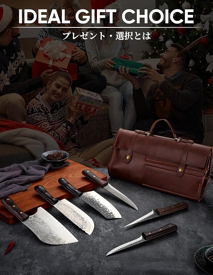 DRAGON RIOT Chef Butcher Knife Set for Meat Cutting with Roll Bag, 12 PCS Japanese Forged Chef Knives Set for Men and Women Gift for Men