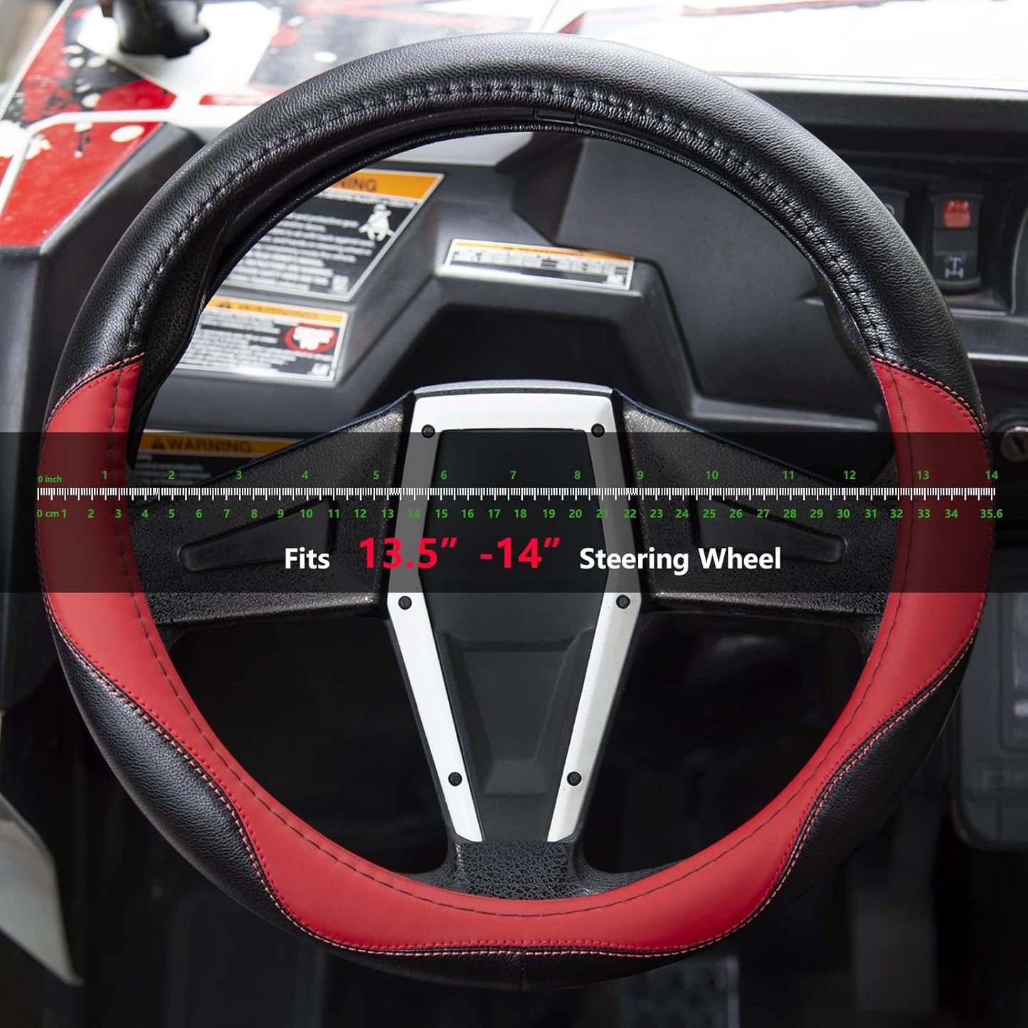 UTV Boat Steering Cover, 13.5"-14" Universal for Club Car DS, Yamaha & More - Non-Slip, Comfortable (Fashion)