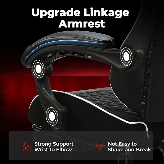 EXRACING Gaming Chair with 3D Adjustable Armrests, Cow Print Design, Ergonomic Office Chair with High Back, Computer Chair with Footrest,Comfy Diamond Stitching Sest, Game Chair for Adults