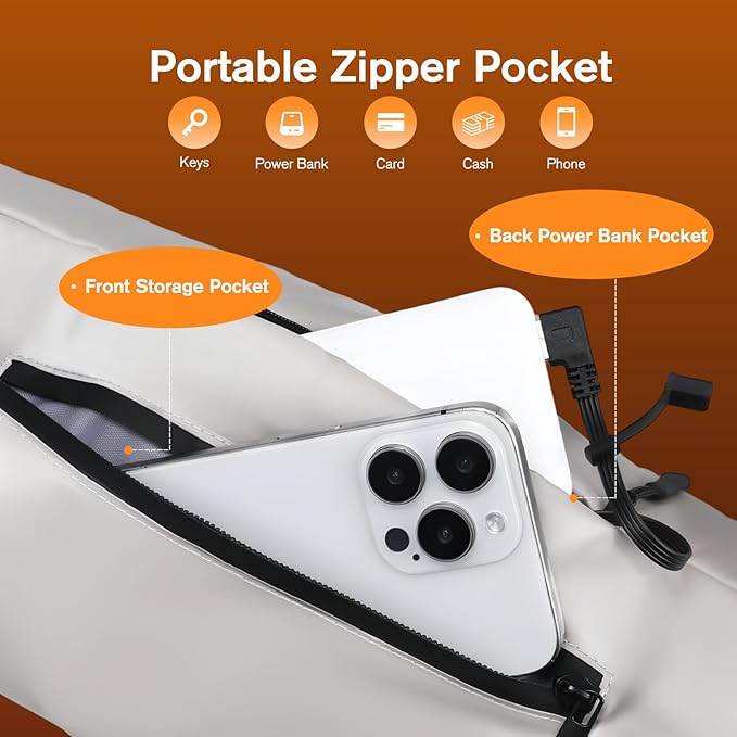 Heated Hand Warmer Pouch Hand Muff with 10000mAh Rechargeable Power Bank Portable USB Hand Warmer Muff