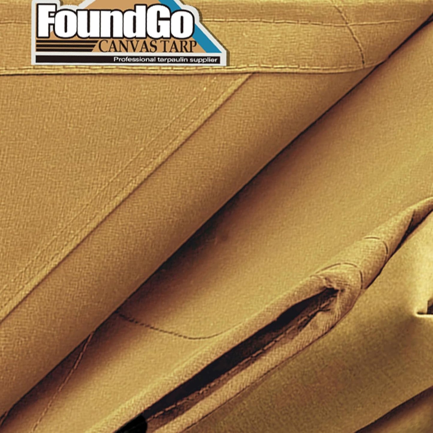 FoundGo 8x10ft Canvas Tarp 22 Mil Tarps 14 oz Canvas Tarpaulin Heavy Duty Cloth Water/UV Resistant Cover with Rustproof Grommets & Ropes for Cars,Roofs,Boats,Camps,Sunshades，Moisture Barrier -Tan