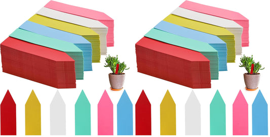 Foraineam 600 Pcs 4 Inches Plant Labels 6 Colors Plastic Waterproof Plant Tags Nursery Garden Labels Pot Marker Garden Stake Tags (Pack of 2)