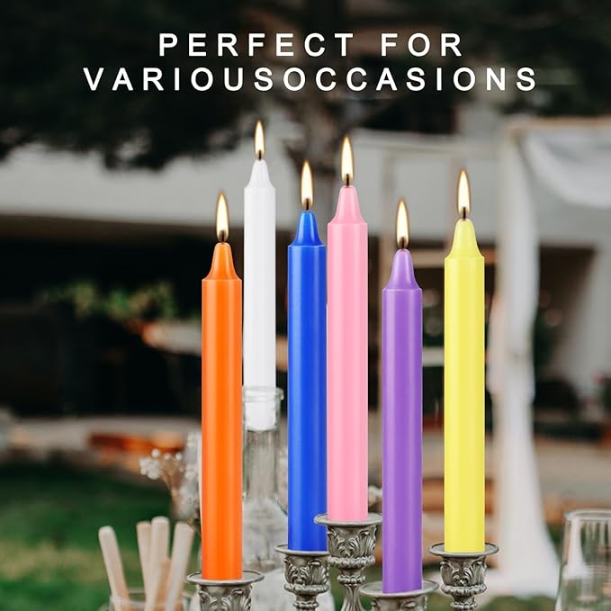 100 Pack Assorted Color Spell Chime Candles, 4 Inch Mini Taper Candles for for Home Decor Kitchen Decor Wedding Decoration-10 Colours
