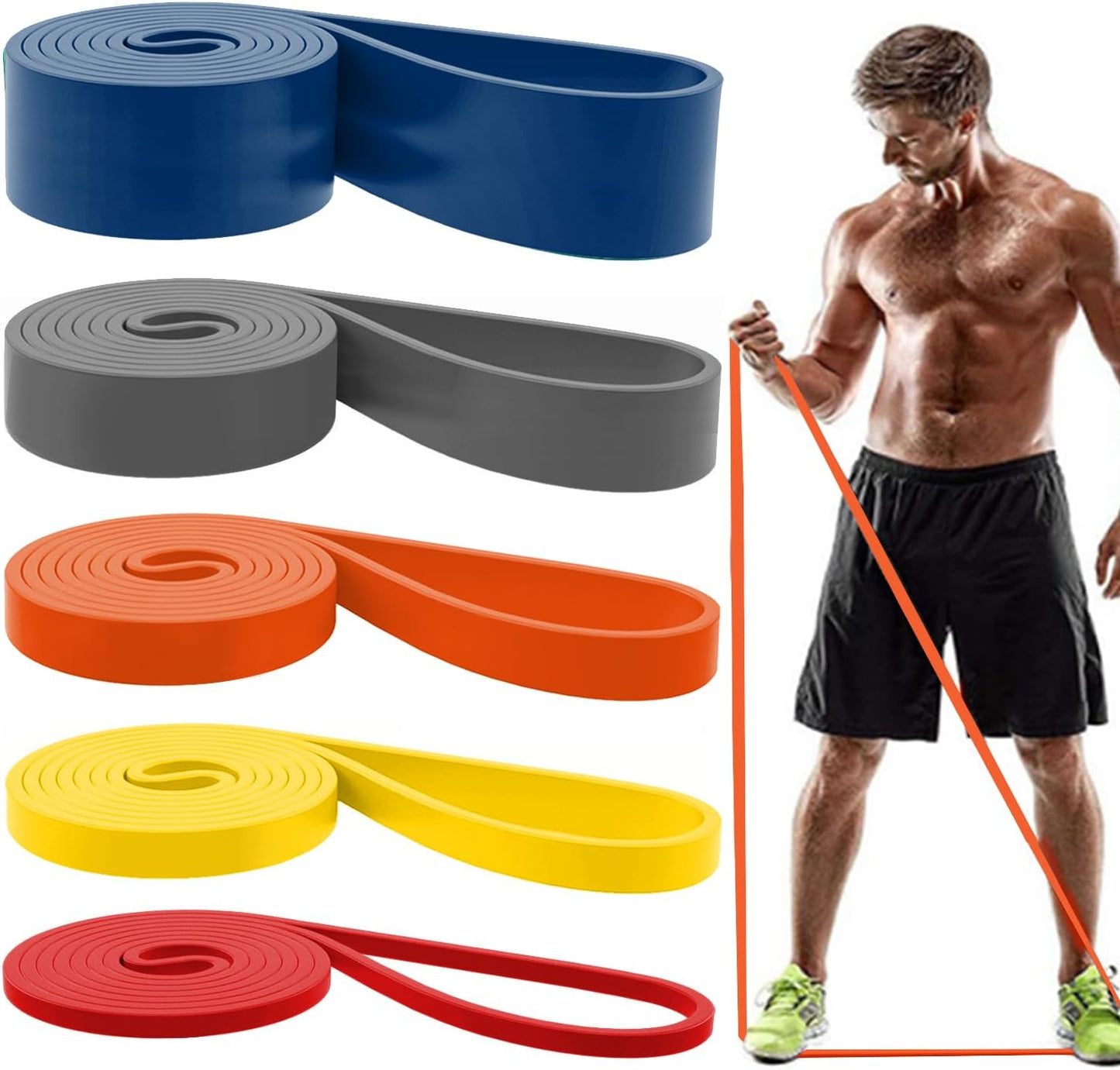 Resistance Bands, Pull Up Assist Bands - Workout Bands, Eexercise Bands for Working Out, Fitness, Training, Physical Therapy for Men Women