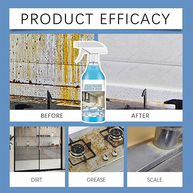 Grease Cleaner, Multi Purpose Degreaser Spray, 100ml Heavy Duty Kitchen Grime Remover, Harmless Liquid Cleaning Solution, Household Cleaner with Fast Action, For Window Glass Countertop Bathroom