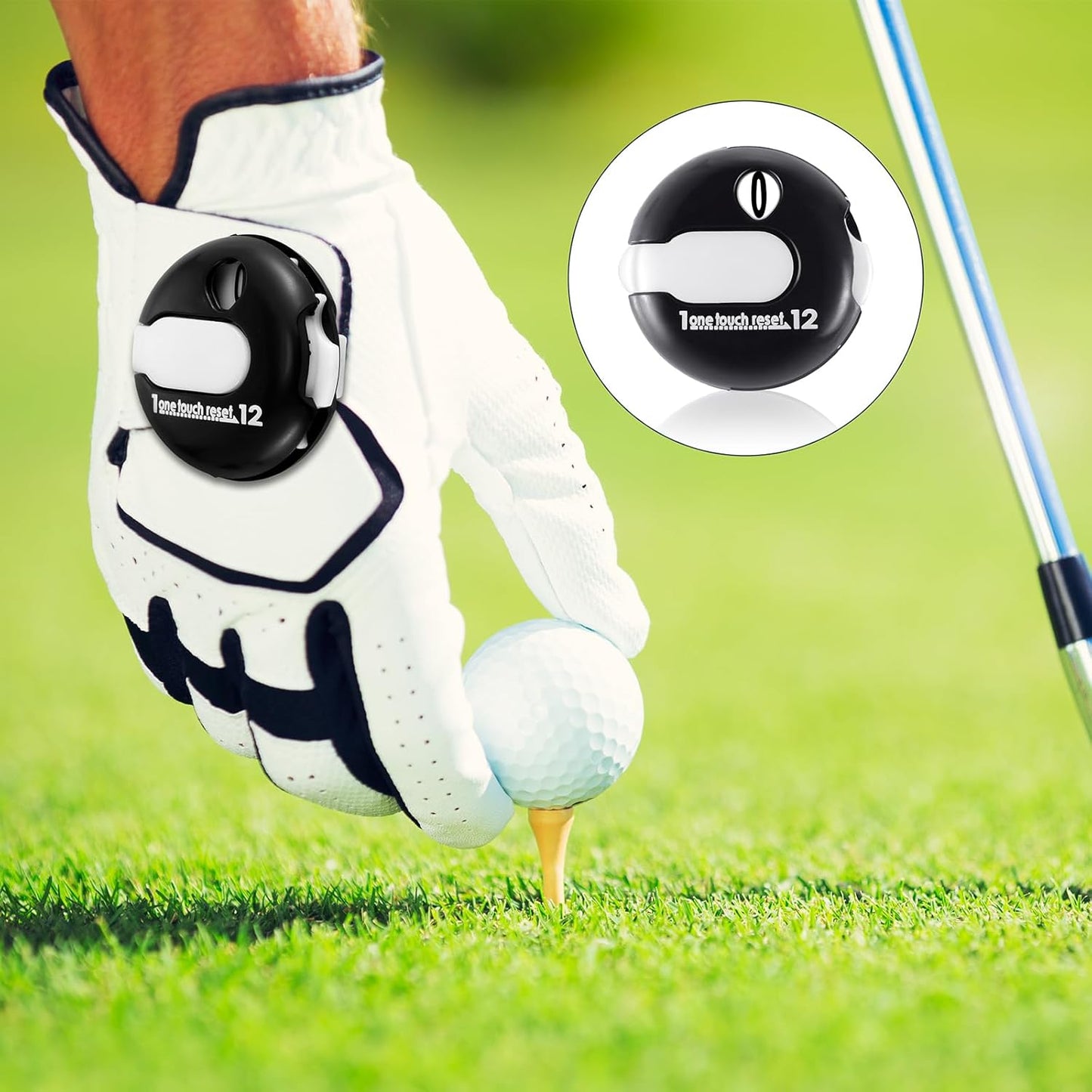 Weewooday 2 Pieces Golf Score Counter Golf Stroke Counter Golf Counter Clicker with One Touch Reset for Golf Game Scorekeeper Outdoor Activities Sport (Black, White)