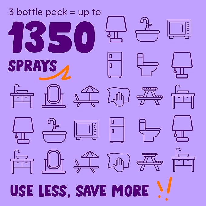 Originally Yellow Lavender distilled white vinegar for cleaning purpose Spray | Cleaning Vinegar For home | Living Room, Bathroom, & Kitchen | Plant-Derived All Purpose Cleaner Spray | 3 Pack